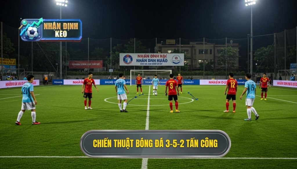 Chiến thuật bóng đá 3-5-2 tấn công