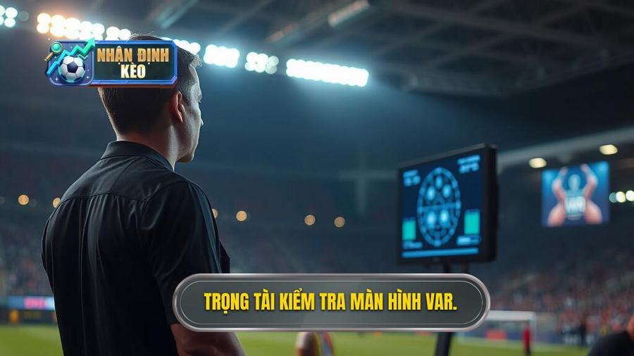 1. Trọng tài kiểm tra màn hình VAR.