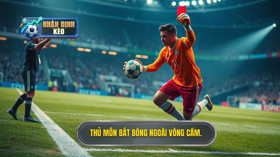 2. Thủ môn bắt bóng ngoài vòng cấm.